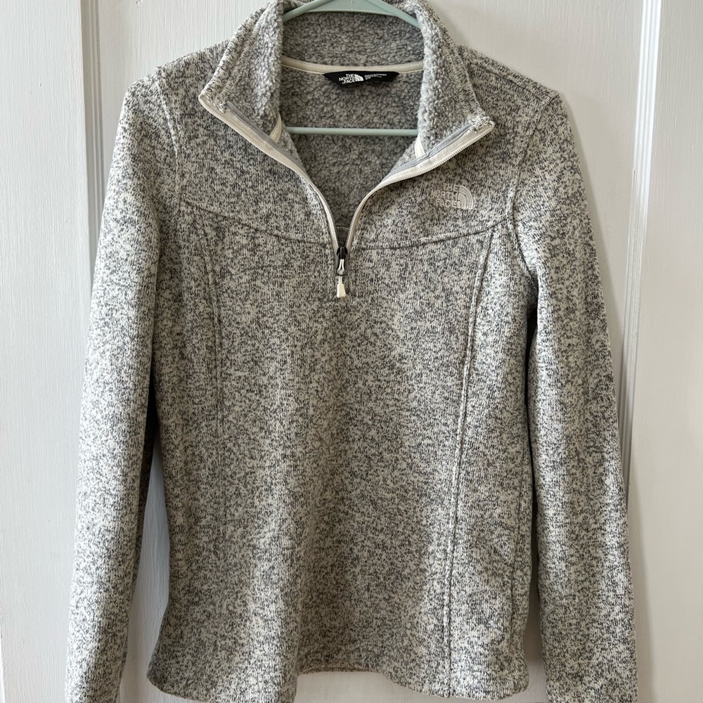 Heather Grey North Face Quarter Zip Jacket
